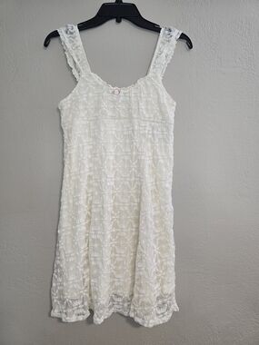 Arizona Jean Company Cream Lace Mini Dress Medium